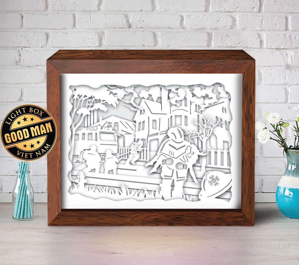 Fireman 1 – Paper Cut Light Box File - Cricut File - 20x26cm - LightBoxGoodMan - LightboxGoodman