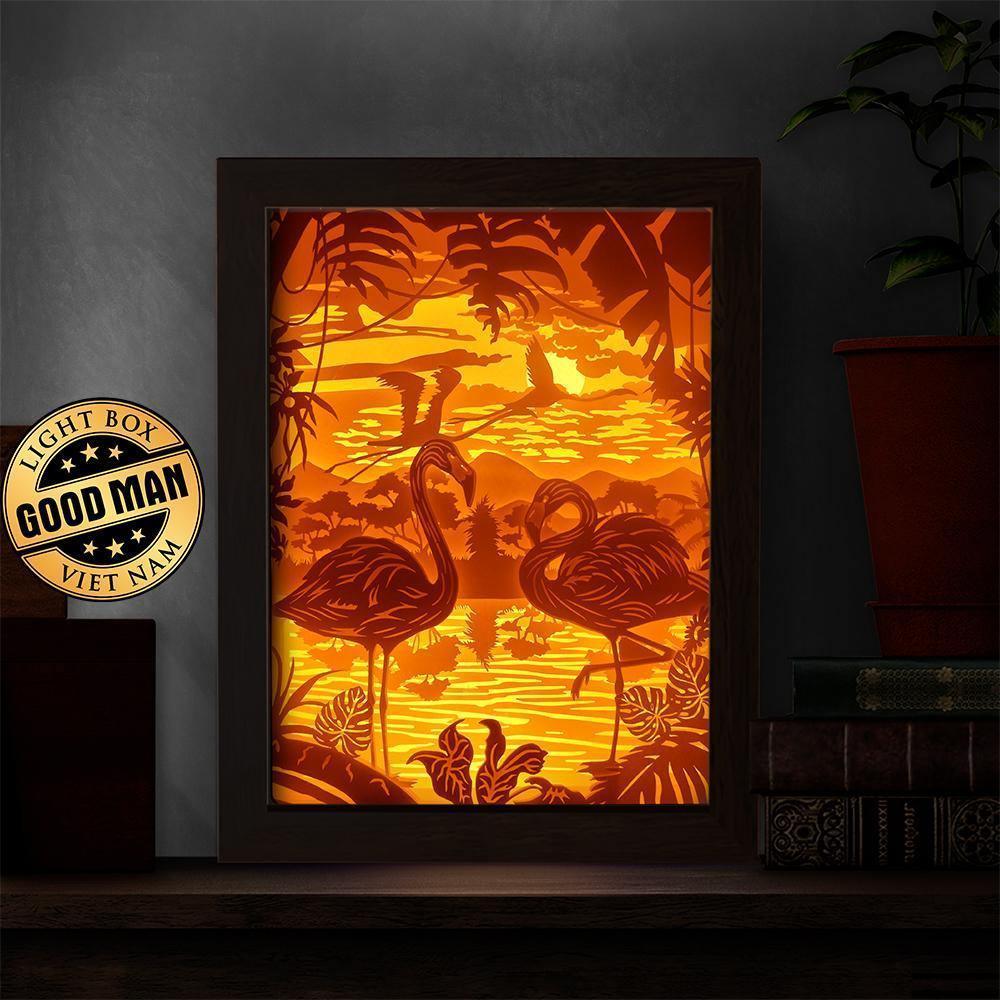 Flamingo 1 – Paper Cut Light Box File - Cricut File - 8x10 inches - LightBoxGoodMan - LightboxGoodman