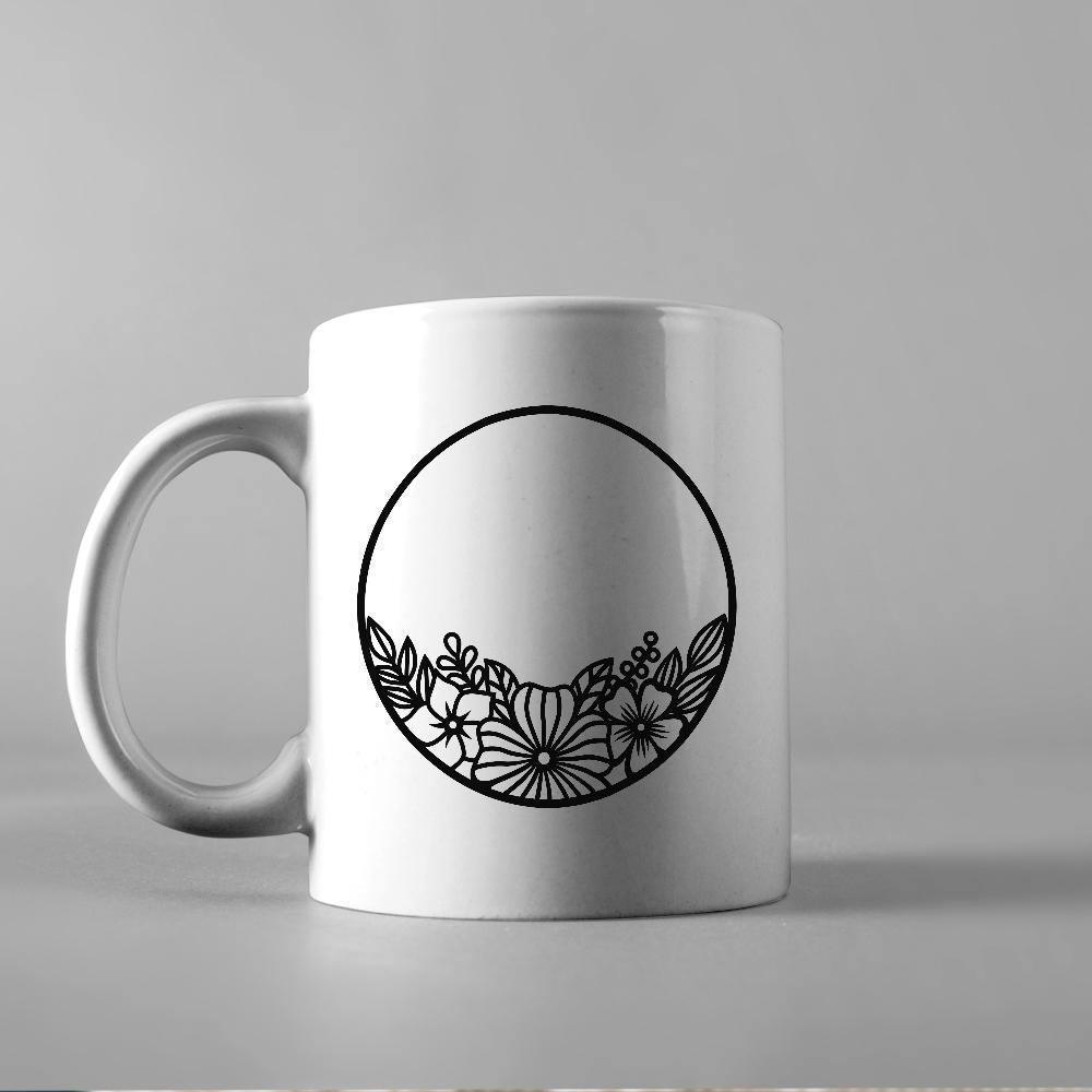 Floral Round Frame - Cricut File - Svg, Png, Dxf, Eps - LightBoxGoodMan - LightboxGoodman