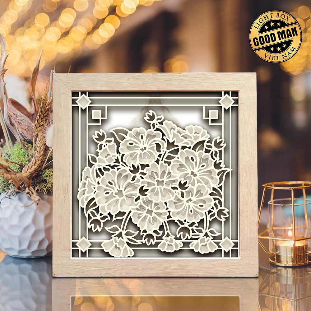 Flowers – Paper Cut Light Box File - Cricut File - 8x8 inches - LightBoxGoodMan - LightboxGoodman