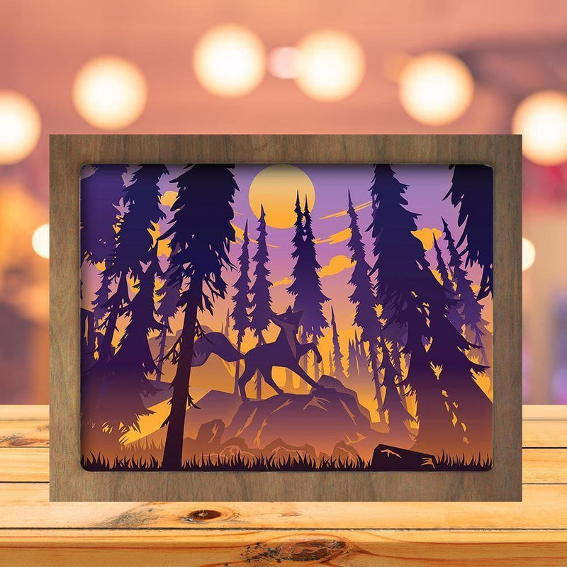 Fox – Paper Cut Light Box File - Cricut File - 8x10 inches - LightBoxGoodMan - LightboxGoodman