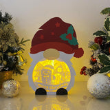Gingerbread Christmas - Paper Cut Gnome Light Box File - Cricut File - 10x7 inches - LightBoxGoodMan