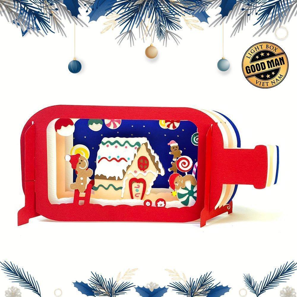 Gingerbread Man - Pop-up Bottle Light Box File - Cricut File - LightBoxGoodMan - LightboxGoodman