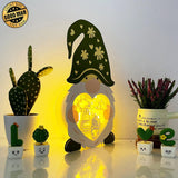 Gnome Couple - Paper Cut Love Gnome Light Box File - Cricut File - 11,2x6,4 Inches - LightBoxGoodMan - LightboxGoodman