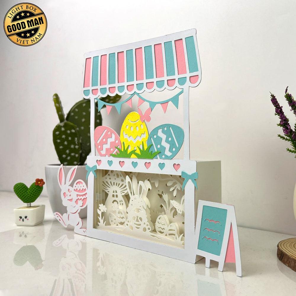 Gnome Easter - Paper Cut Easter Shop Light Box File - Cricut File - 8x9.5 Inches - LightBoxGoodMan - LightboxGoodman