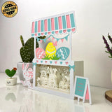 Gnome Easter - Paper Cut Easter Shop Light Box File - Cricut File - 8x9.5 Inches - LightBoxGoodMan - LightboxGoodman