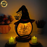 Gnome Halloween - Paper Cut Witch Hat Light Box File - Cricut File - 18x23 cm - LightBoxGoodMan - LightboxGoodman