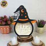 Gnome Halloween - Paper Cut Witch Hat Light Box File - Cricut File - 18x23 cm - LightBoxGoodMan - LightboxGoodman