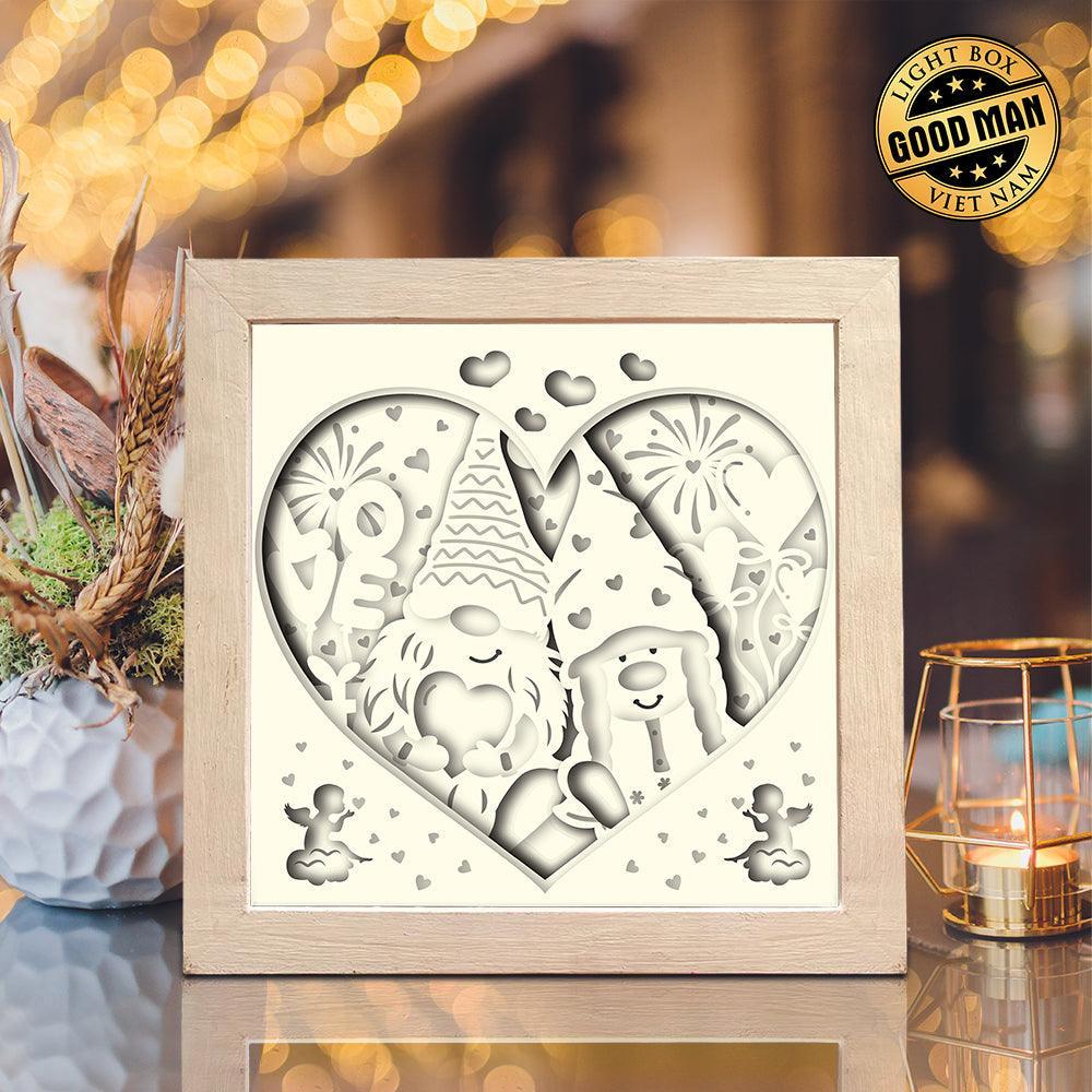 Gnome Love 4 – Paper Cut Light Box File - Cricut File - 8x8 Inches - LightBoxGoodMan - LightboxGoodman