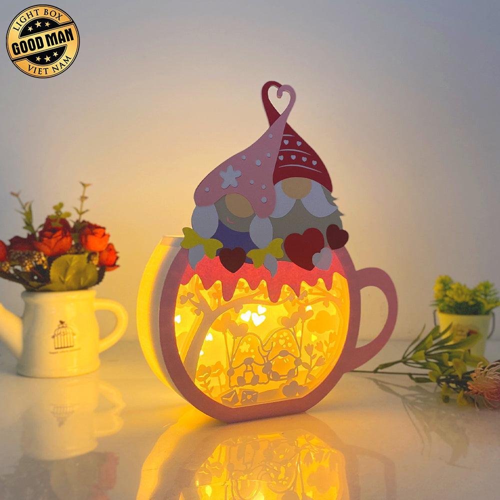 Gnome Love - Hot Cocoa Light Box File - Gnome Couple Motif - Cricut File - 7x9 inches - LightBoxGoodMan - LightboxGoodman