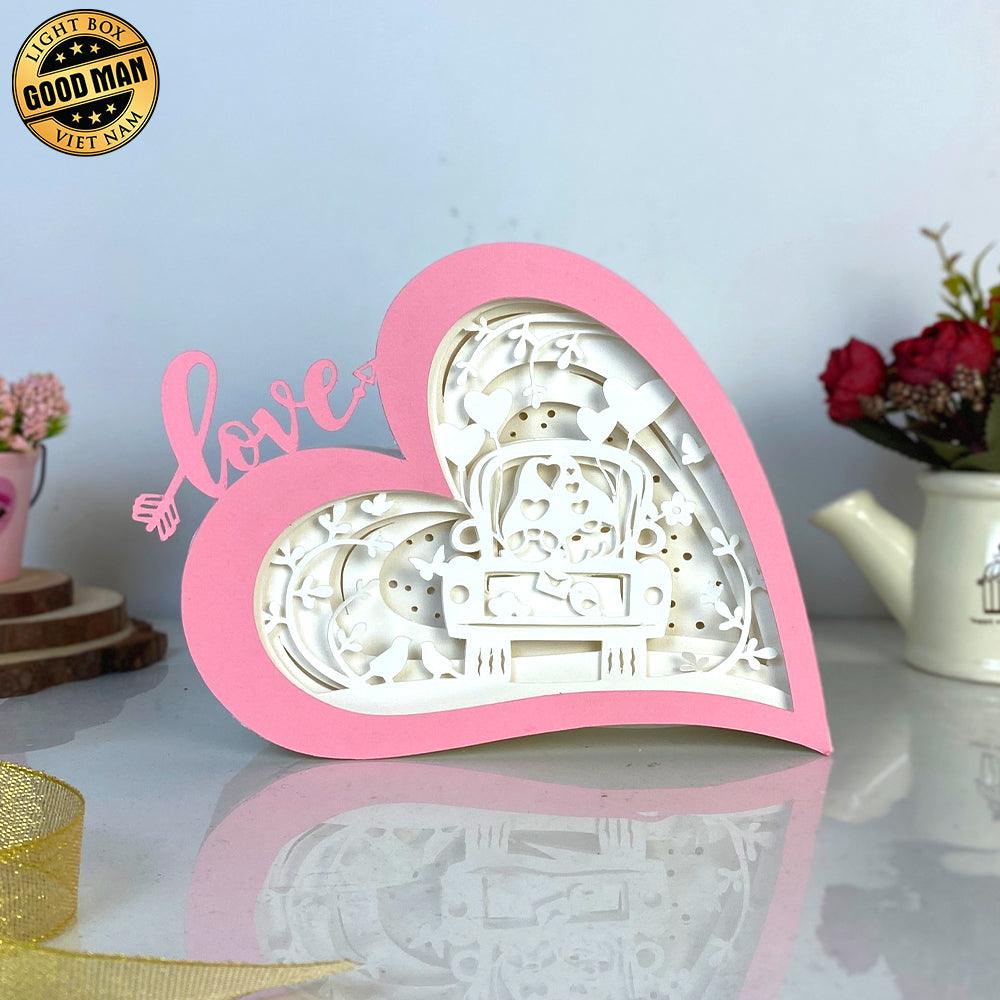 Gnome Love - Love Heart Papercut Lightbox File - 5,6x7,5" - Cricut File - LightBoxGoodMan - LightboxGoodman