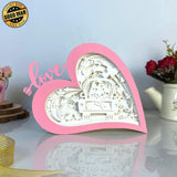 Gnome Love - Love Heart Papercut Lightbox File - 5,6x7,5" - Cricut File - LightBoxGoodMan - LightboxGoodman