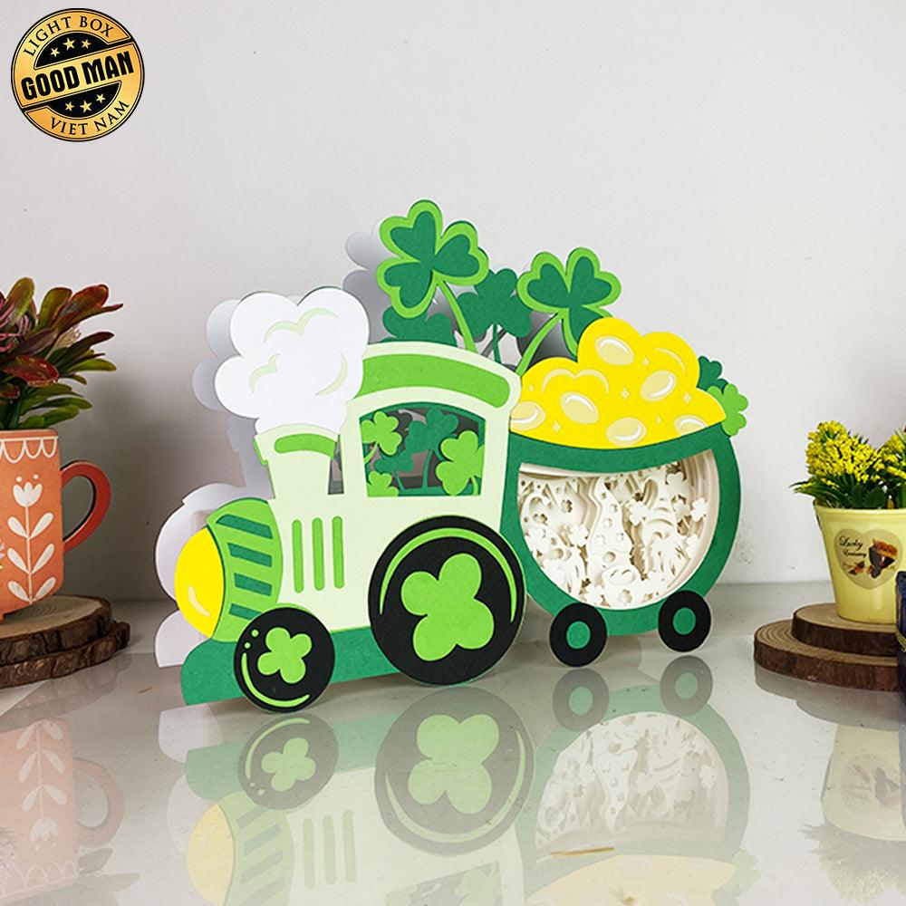 Gnome Lucky - St. Patrick's Train Papercut Lightbox File - 10x7,8" - Cricut File - LightBoxGoodMan - LightboxGoodman