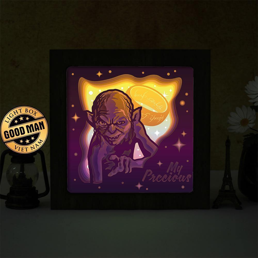Gollum 1 - Paper Cut Light Box File - Cricut File - 20x20cm - LightBoxGoodMan - LightboxGoodman