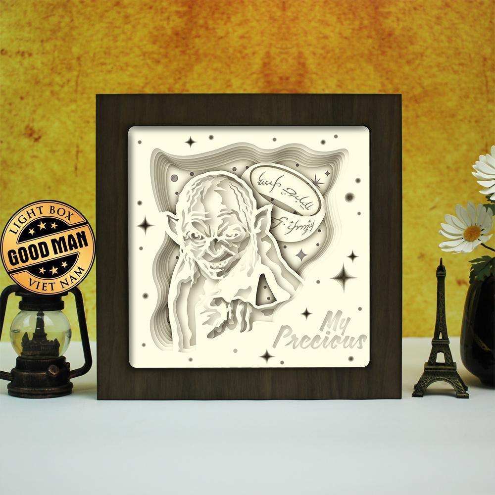 Gollum 1 - Paper Cut Light Box File - Cricut File - 20x20cm - LightBoxGoodMan - LightboxGoodman