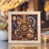 Guitar Multilayer – Paper Cut Light Box File - 8x8