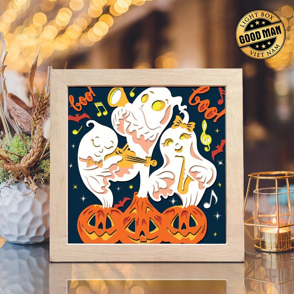 Halloween Ghost – Paper Cut Light Box File - Cricut File - 20x20cm - LightBoxGoodMan - LightboxGoodman