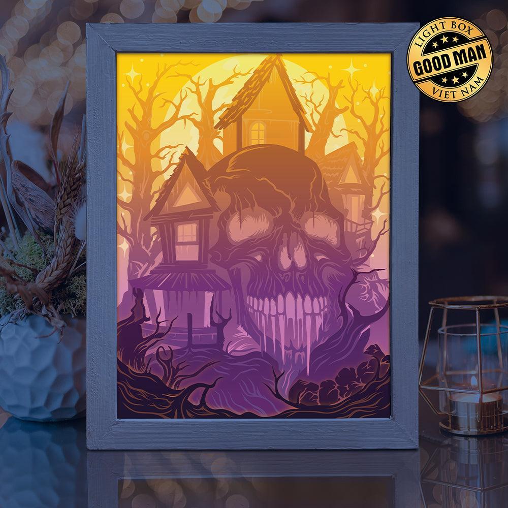Halloween House – Paper Cut Light Box File - Cricut File - 20x26cm - LightBoxGoodMan - LightboxGoodman