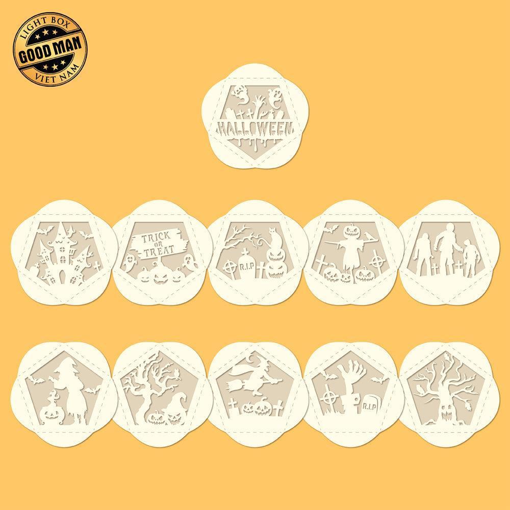 Halloween - Pentagon 3D Lantern File - Cricut File - LightBoxGoodMan - LightboxGoodman