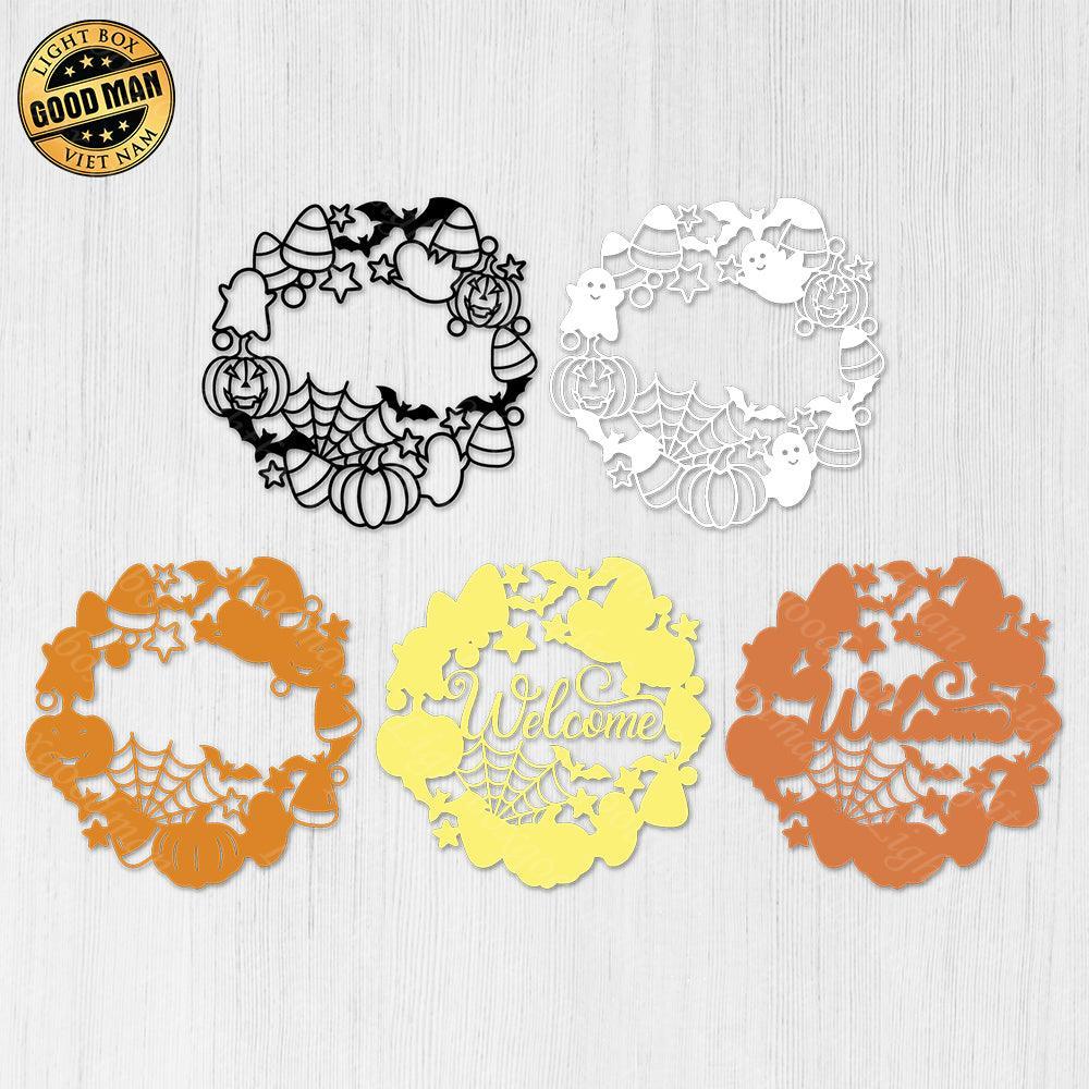 Halloween Wreath - Paper 3D Layered File - Cricut File - LightBoxGoodMan - LightboxGoodman