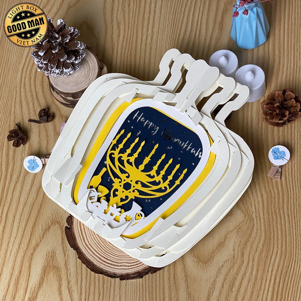 Hanukkah - 3D Pop-up Light Box Vase File - Cricut File - LightBoxGoodMan - LightboxGoodman