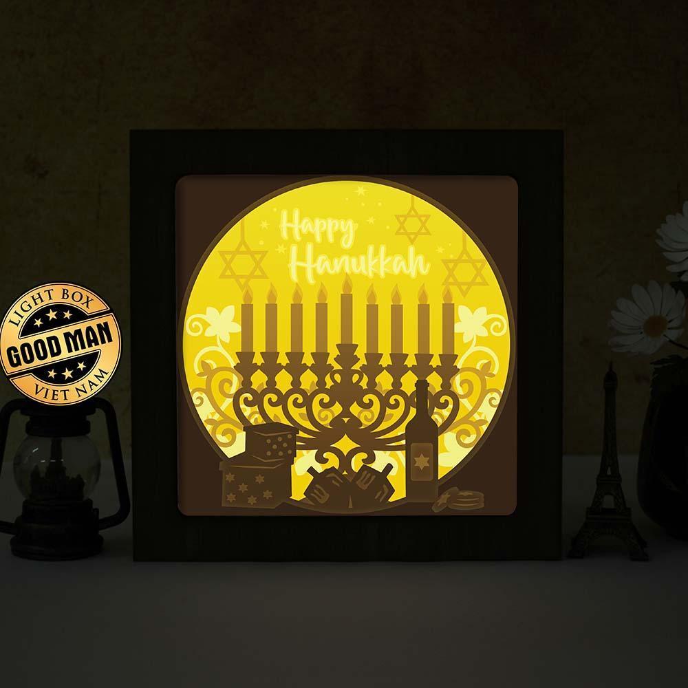 Hanukkah – Paper Cut Light Box File - Cricut File - 20x20cm - LightBoxGoodMan - LightboxGoodman