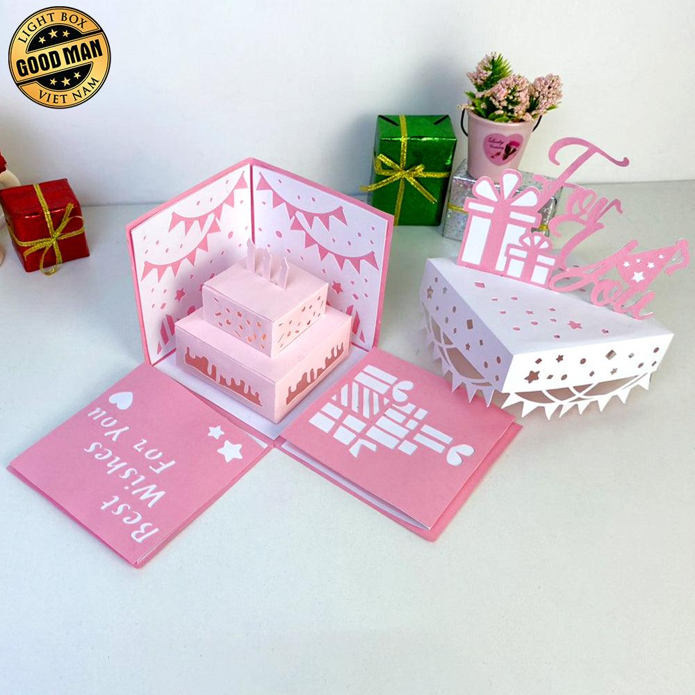 Happy Birthday 2 - Surprise Gift Papercut Lightbox File - 4x4" - Cricut File - LightBoxGoodMan - LightboxGoodman