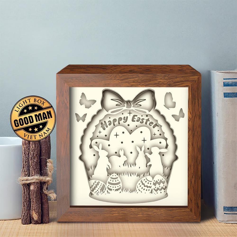 Happy Easter 5 – Paper Cut Light Box File - Cricut File - 8x8 inches - LightBoxGoodMan - LightboxGoodman