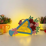 Happy Mother's Day -  Bouquet Papercut Lightbox File - 9x7