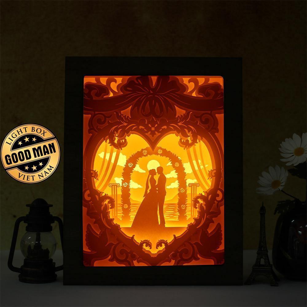 Happy Wedding 1 – Paper Cut Light Box File - Cricut File - 8x10 Inches - LightBoxGoodMan - LightboxGoodman
