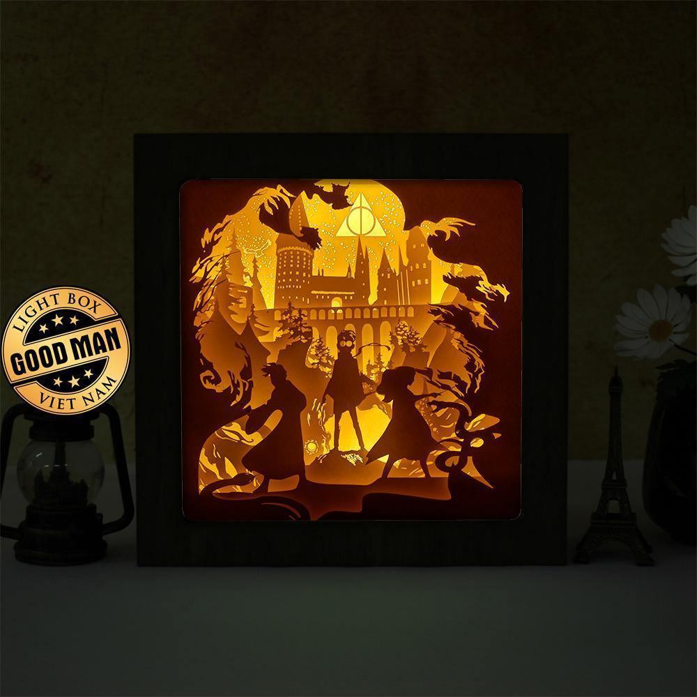 Harry Potter 4 Square – Paper Cut Light Box File - Cricut File - 20x20cm - LightBoxGoodMan - LightboxGoodman