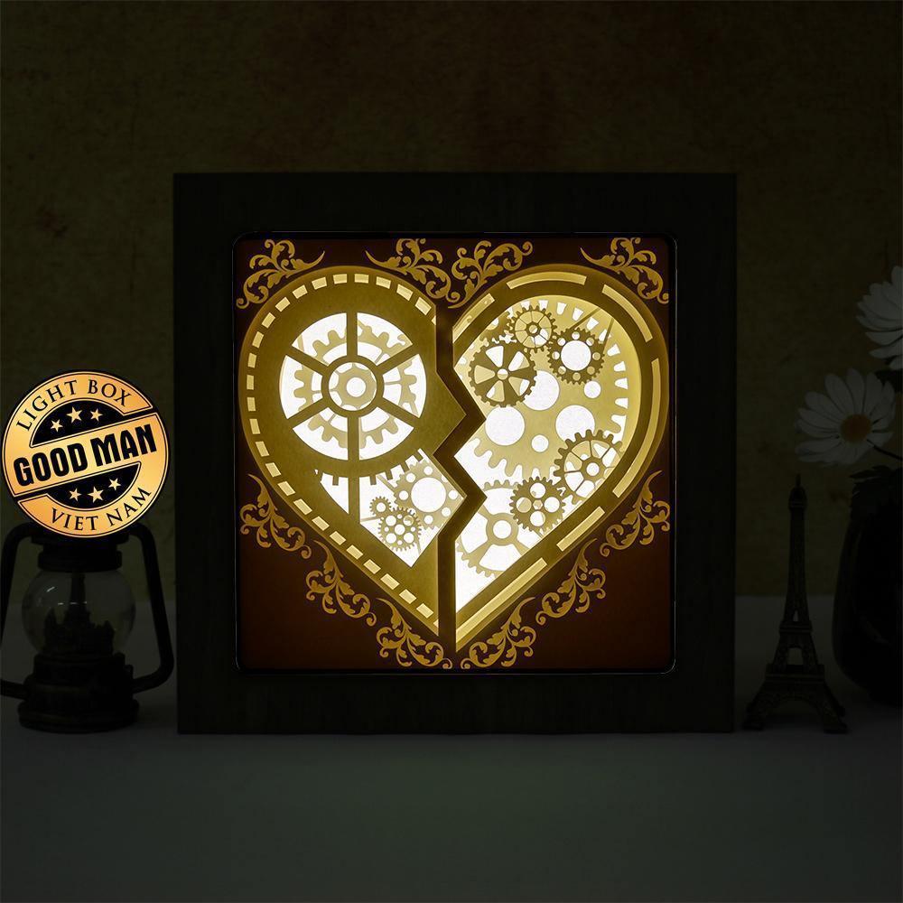Heart Gear 1 – Paper Cut Light Box File - Cricut File - 8x8 Inches - LightBoxGoodMan - LightboxGoodman