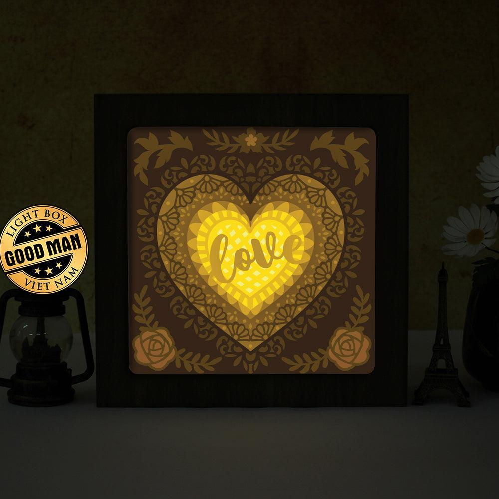 Heart Mandala 2 – Paper Cut Light Box File - Cricut File - 8x8 Inches - LightBoxGoodMan - LightboxGoodman