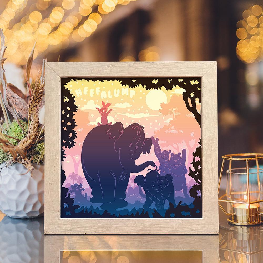 Heffalump – Paper Cut Light Box File - Cricut File - 20x20cm - LightBoxGoodMan - LightboxGoodman