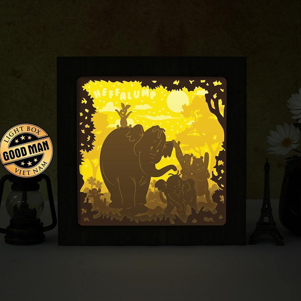 Heffalump – Paper Cut Light Box File - Cricut File - 20x20cm - LightBoxGoodMan - LightboxGoodman