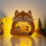 Hello Autumn - Fox Papercut Lightbox File - 6.7x7