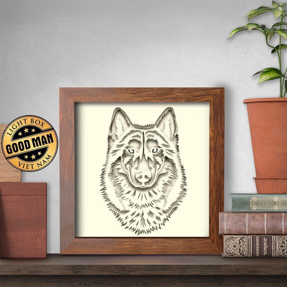 Husky Portrait – Paper Cut Light Box File - Cricut File - 8x8 inches - LightBoxGoodMan - LightboxGoodman