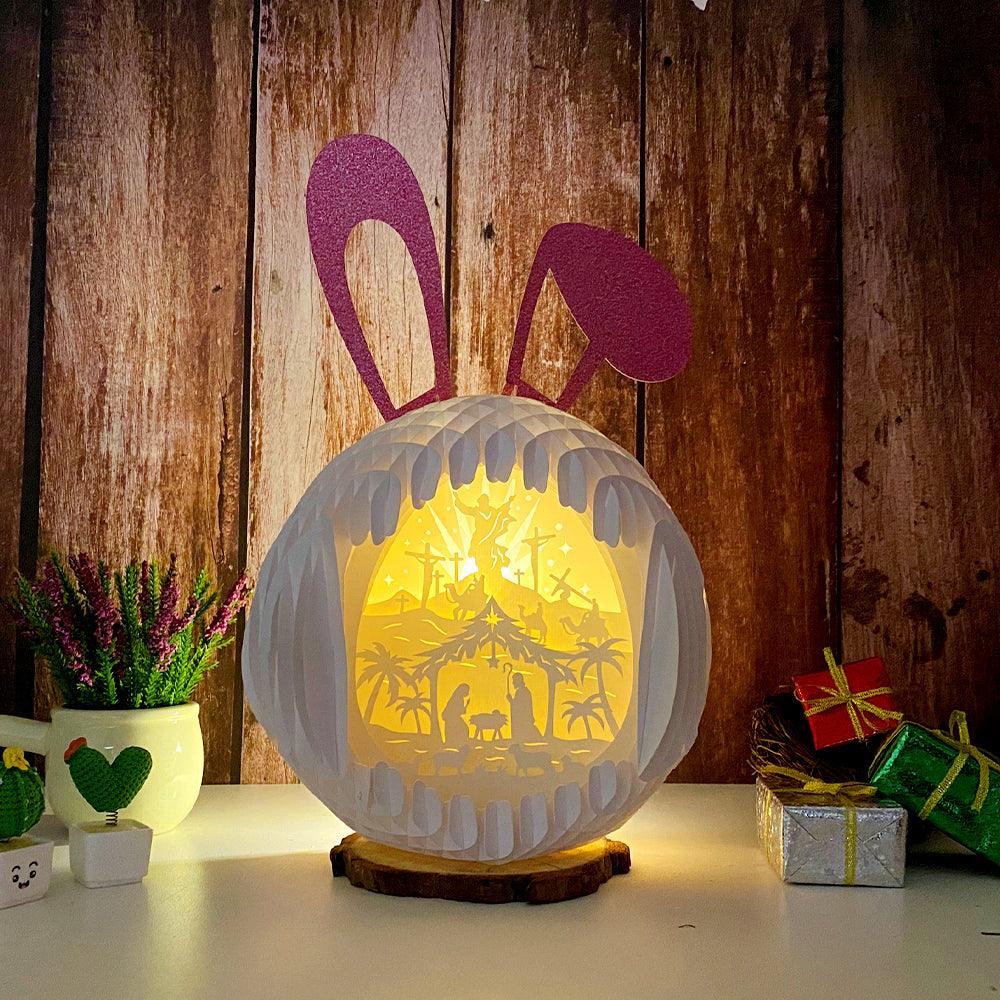 Jesus - Easter Rabbit 3D Pop-up File - Cricut File - 12.9x7.45" - LightBoxGoodMan - LightboxGoodman