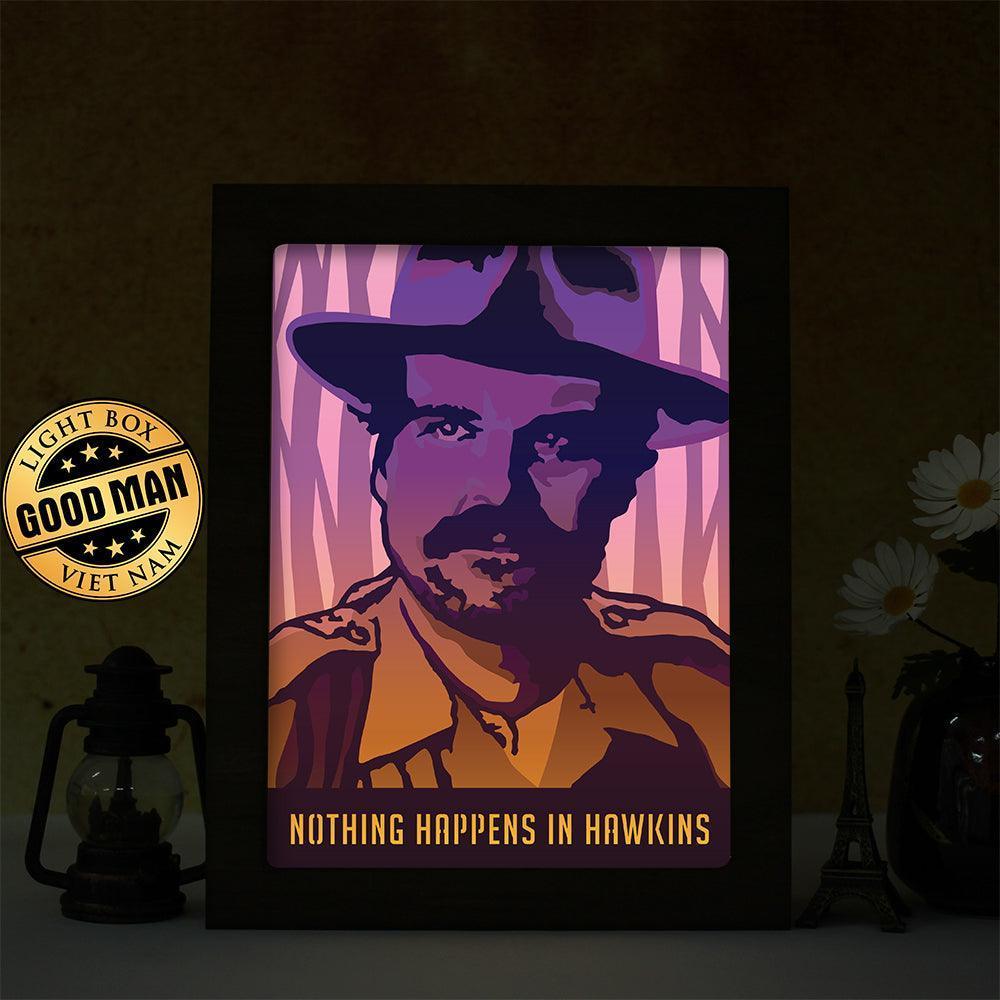 Jim Hopper - Paper Cut Light Box File - Cricut File - 20x26cm - LightBoxGoodMan - LightboxGoodman
