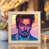 Johnny Depp Square – Paper Cut Light Box File - Cricut File - 20x20cm - LightBoxGoodMan