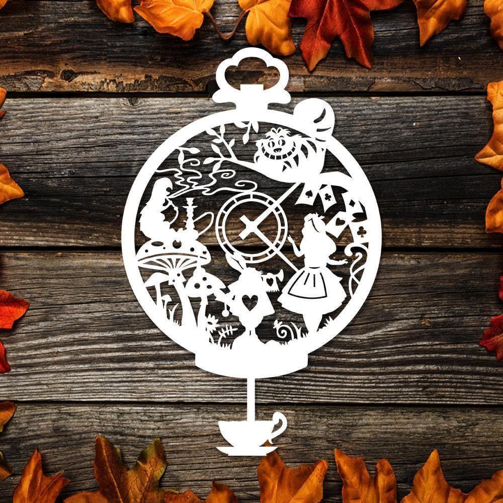 Kirigami Alice In Wonderland – Paper Cutting SVG Template files kirigami-alice-in-wonderland-paper-cutting-svg-template-files