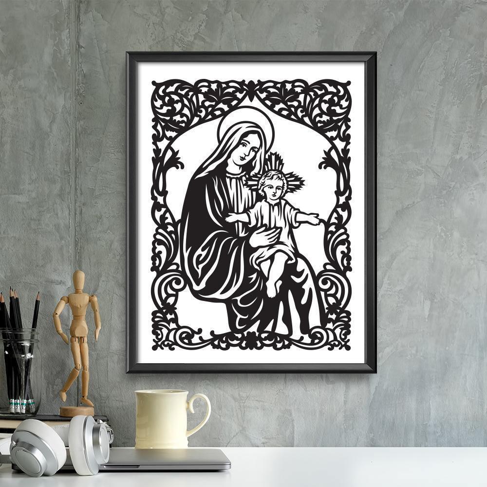 Kirigami Ave Maria – Paper Cutting SVG Template files, 20x27 cm - LightboxGoodman