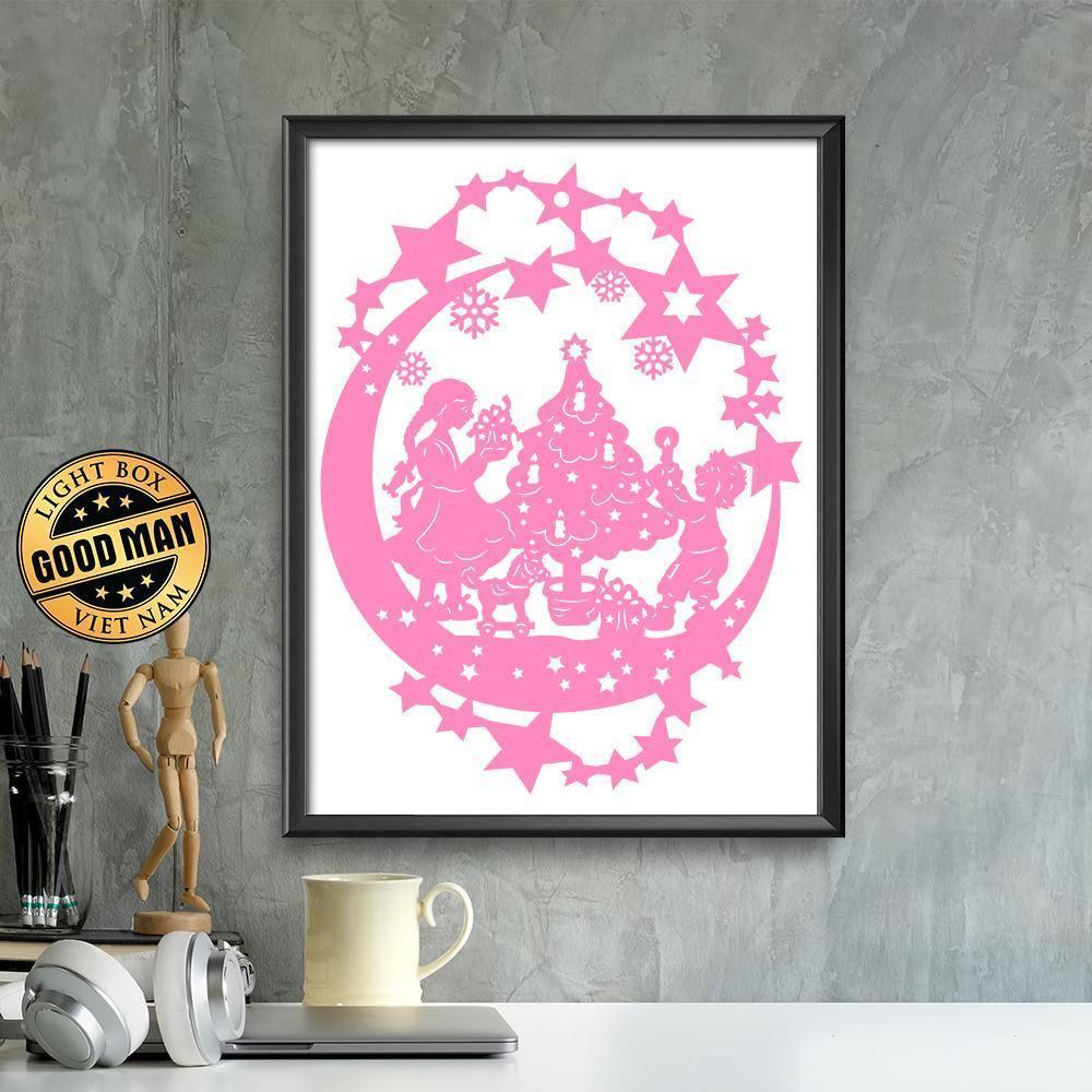 Kirigami Christmas 5 – Paper Cutting SVG Template files, 20x27 cm - LightboxGoodman