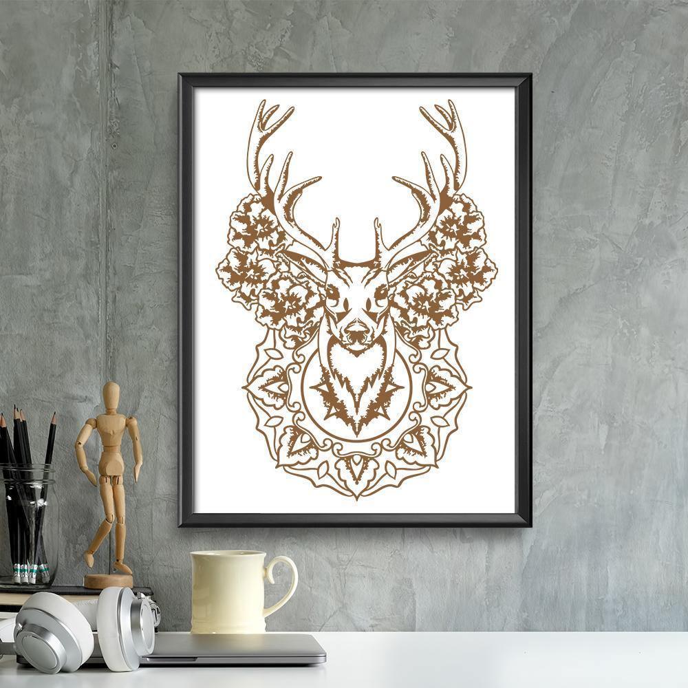 Kirigami Deer Mandala – Paper Cutting SVG Template files, 20x27 cm - LightboxGoodman