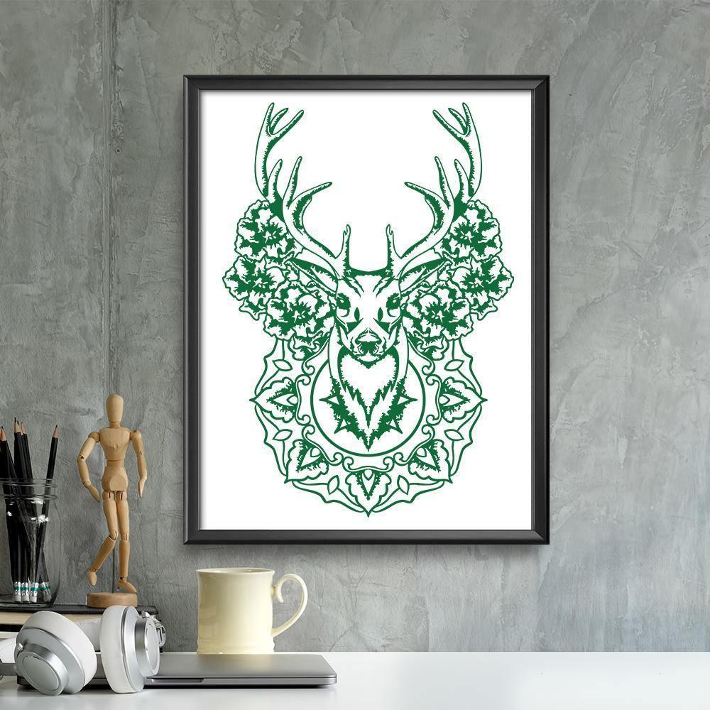Kirigami Deer Mandala – Paper Cutting SVG Template files, 20x27 cm - LightboxGoodman