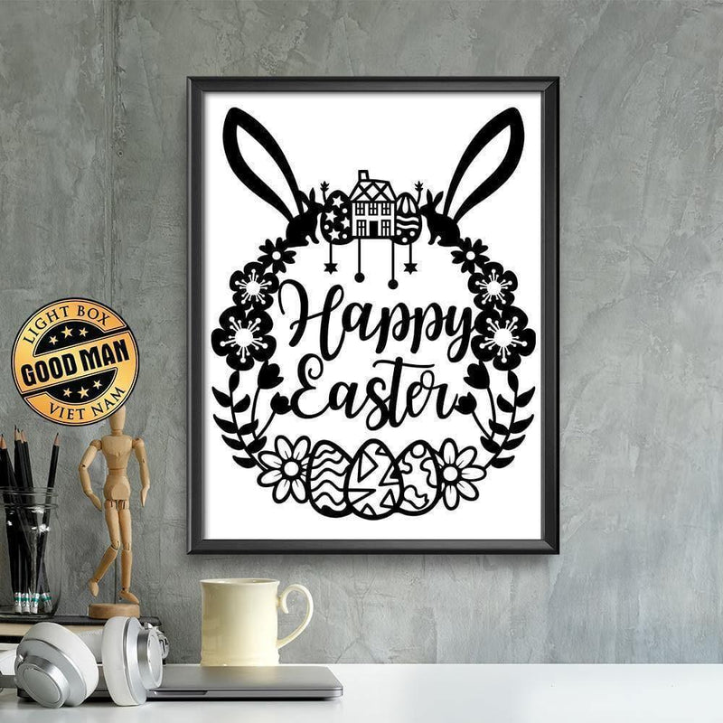 Kirigami Easter 2 – Paper Cutting SVG Template files - 20x27cm - LightBoxGoodMan - LightboxGoodman