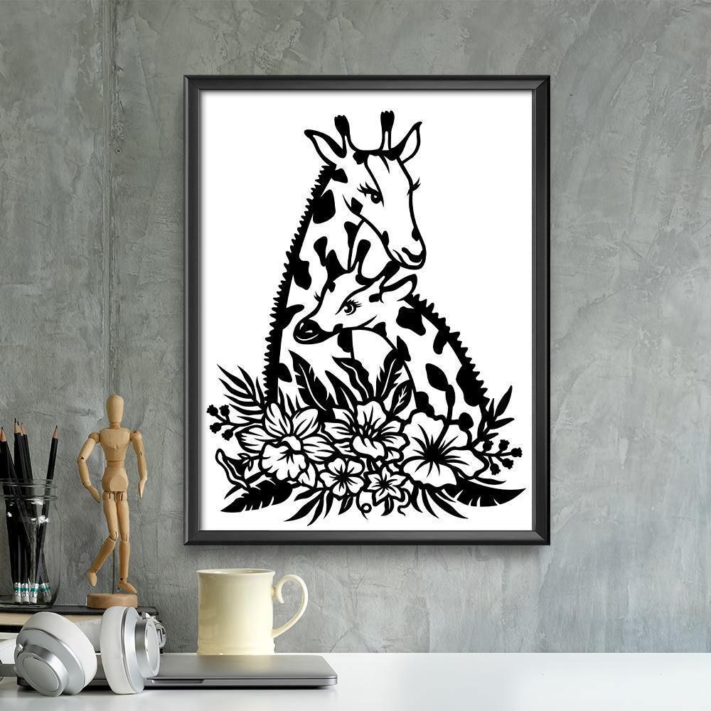 Kirigami Giraffe – Paper Cutting SVG Template files, 20x26 cm - LightboxGoodman