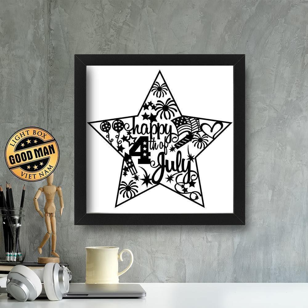 Kirigami Happy 4th Of July – Paper Cutting SVG Template files, 20x21 cm - LightboxGoodman