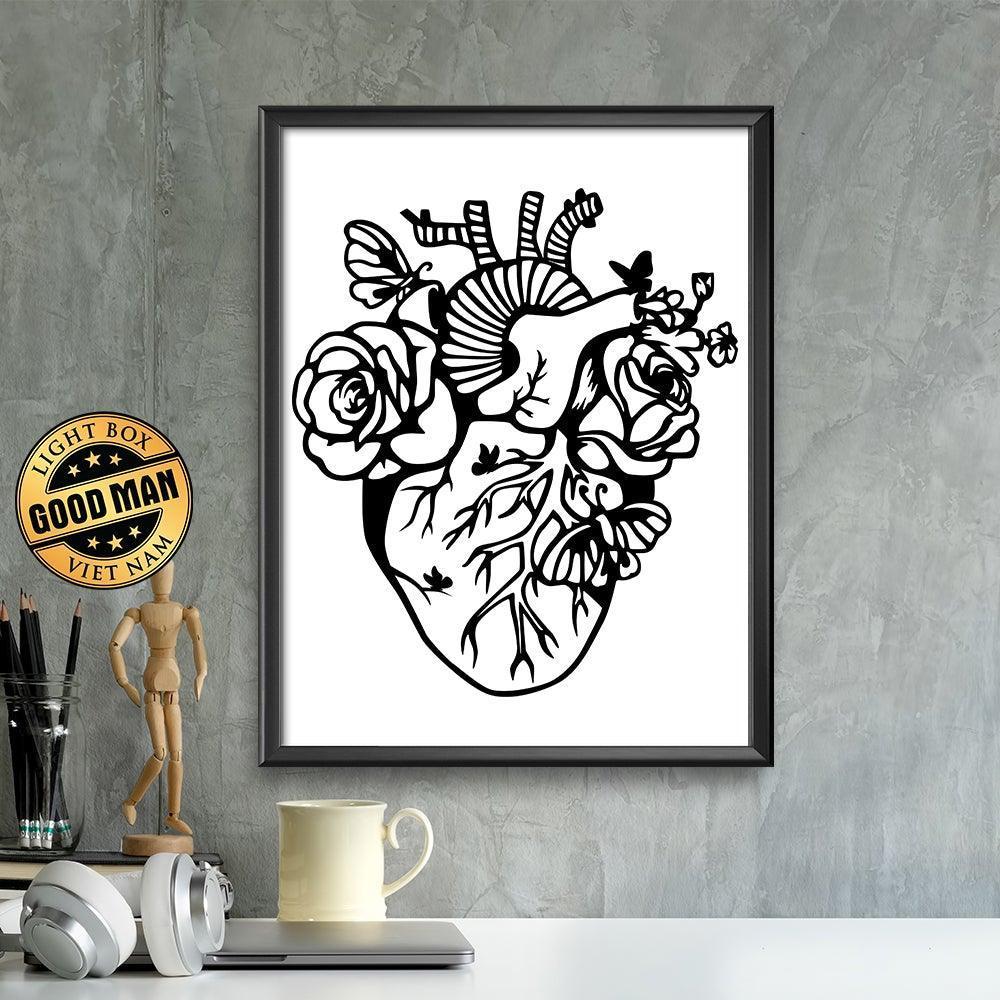 Kirigami Heart – Paper Cutting SVG Template files, 20x23 cm - LightboxGoodman