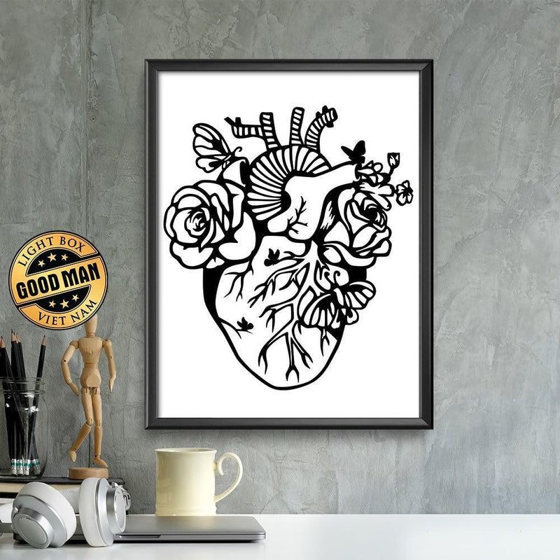Kirigami Heart – Paper Cutting SVG Template files, 20x23 cm - LightboxGoodman